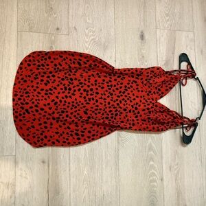 Red and Black Leopard Print Dress